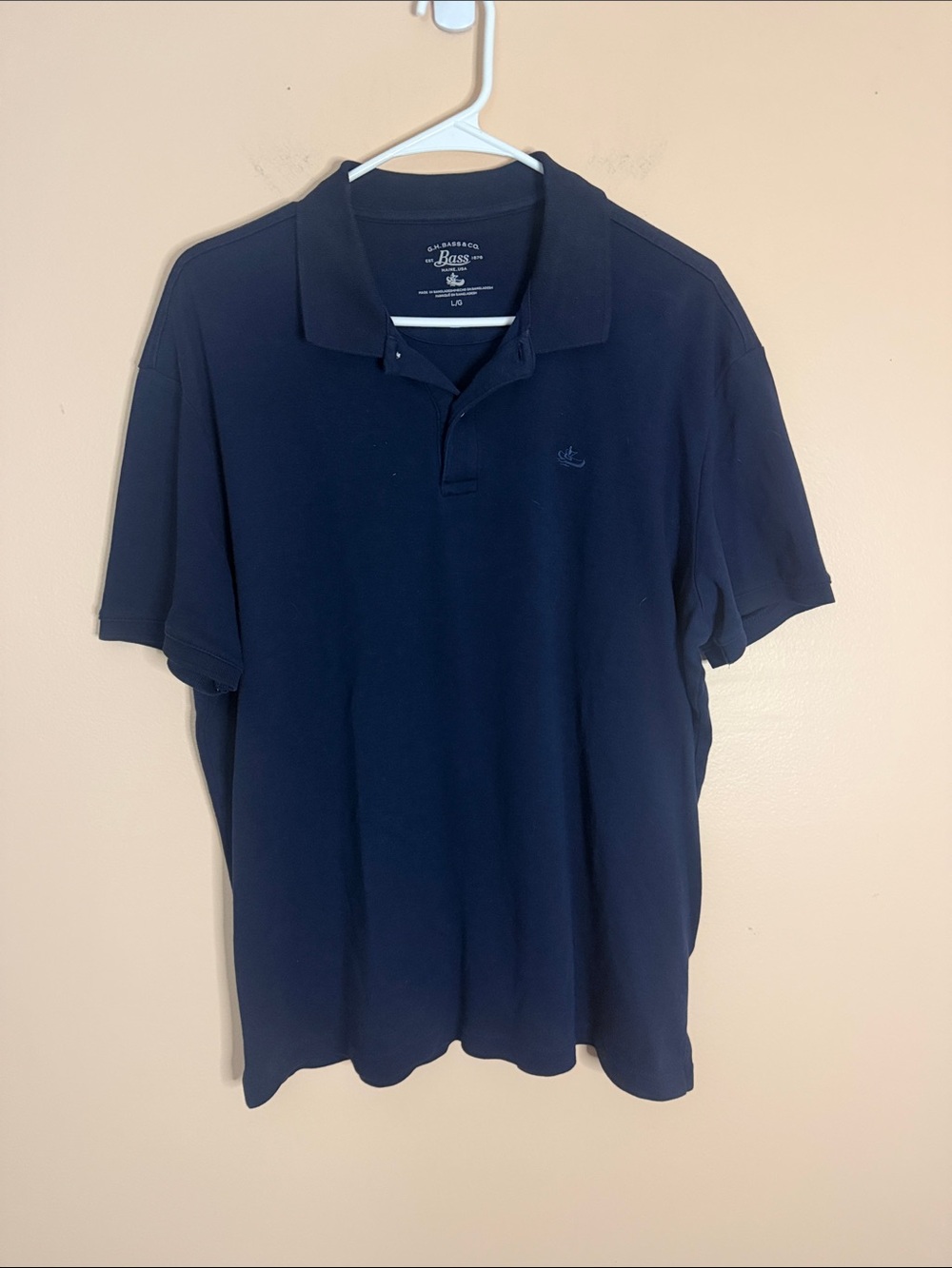 G.H. Bass & Co. Navy Short-Sleeve Polo 100% cotton
